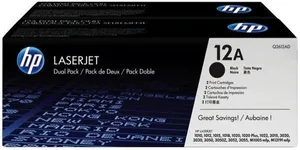 HP oryginalny toner Q2612AD, black, 4000 (2x2000)s, HP 12A, HP LaserJet 1010, 1012, 1015, 1020, 1022, 3015, 3020, dual pack, 2szt,